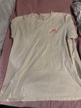 First Lite Cream Short Sleeve Tee with Orange Logo